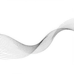 Abstract flowing wave pattern composed of numerous small dots against a clean white background