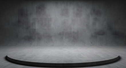Gray concrete stage background for product display or presentation template design