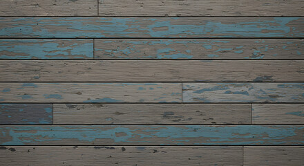 Distressed wood plank background texture with peeling paint for rustic designs and arts