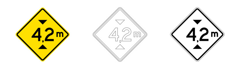 Maximum Height Traffic Sign in Vector Format