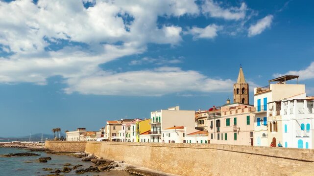 Sea Promenade in Ancient City of Alghero