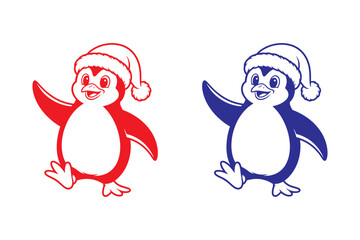 Christmas penguin cartoon