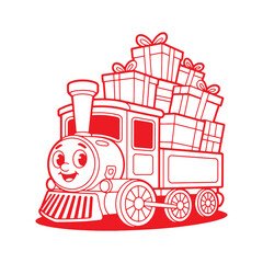 Gift Train Cartoon