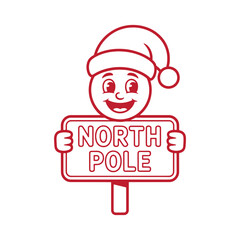 North Pole Sign Cartoon
