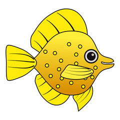 Tropical fish aquarium cartoon icon