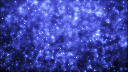 Shiny blue particles with soft bokeh effect, festive and luminous.ф
