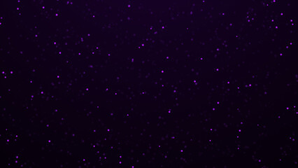 Soft purple glowing particles scattered on dark background.