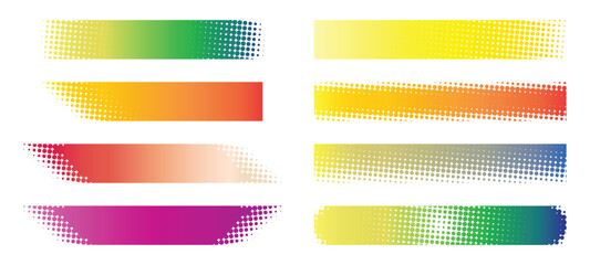 Colorful gradient halftone dotted title frames © Simiya