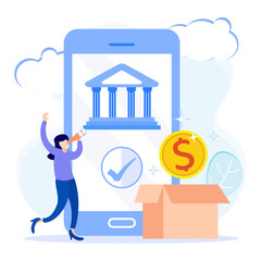 Illustration vector graphic cartoon character of cash back