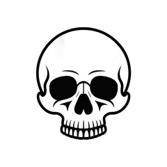 Simple and minimal skull icon on transparent background png file for Halloween and more designs