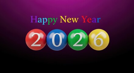 Fototapeta premium Happy new year 2020 colorful balloons celebrate new beginnings and festive occasions