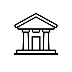 Line art Bank icon with transparent background PNG and JPEG image for your business
