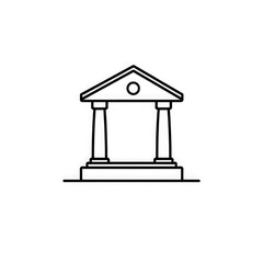 Line art Bank icon with transparent background PNG and JPEG image for your business