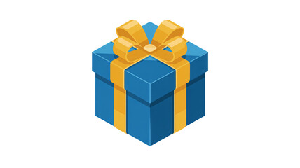 Stunning blue gift box with golden ribbon, perfect for birthdays, holidays, and special occasions, conveying joy, celebration, and heartfelt appreciation