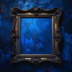 Royal gold framed abstract art on textured background