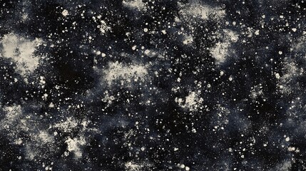 Obraz premium Dark textured background with scattered white paint splatters and splotches.
