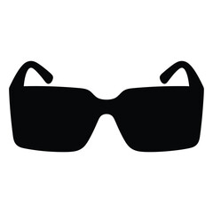 Black Silhouette of Modern Rectangular Sunglasses eyewear shades