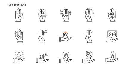 Vector Pack of Hand Gestures Representing Various Concepts and Ideas