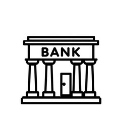 Line art Bank icon with transparent background PNG and JPEG image for your business	