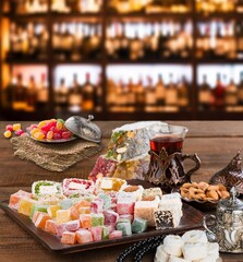 Tasty traditional arabic sweets or dessert