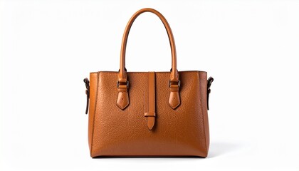 Elegant tan leather handbag with sophisticated design, perfect for the modern professional woman seeking style and functionality.