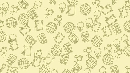 Technology Pattern of educational icons like globes and calculators, great for schoolrelated designs, presentations, and educational materials for all ages. - Powered by Adobe
