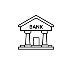 Fototapeta premium Line art Bank icon with transparent background PNG and JPEG image for your business 