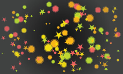 Abstract background with red and yellow stars on dark surface