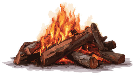 Wilderness Campfire Fire Flames Smoke Wood Log Nature