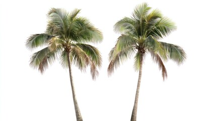 Two palm trees against white