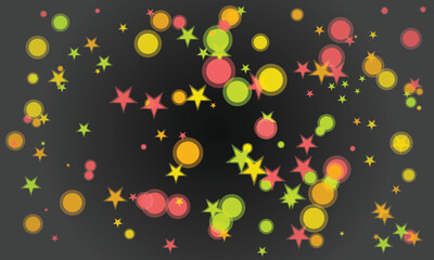 Abstract geometric background with moon stars and dark grey backdrop design