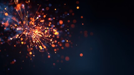 Obraz premium Abstract explosion of light and particles against a dark background