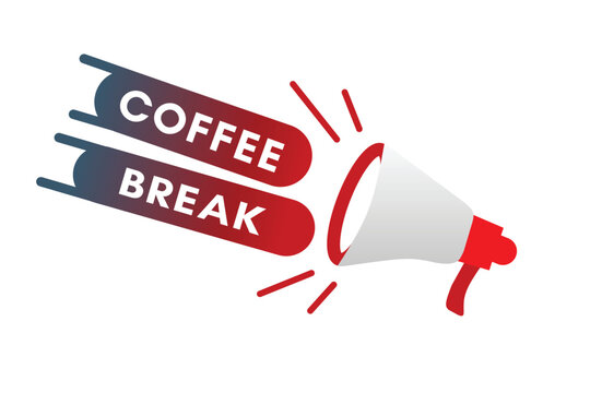 Coffee break text on label vector eps. Business concept for post social platform.