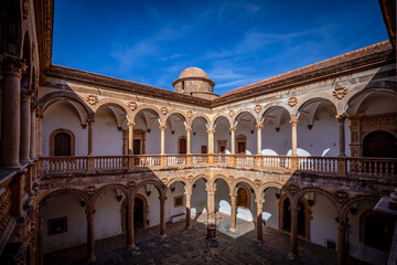 Fototapeta premium Beautiful renaissance cloister of La Calahorra Castle in Granada, Andalusia, Spain