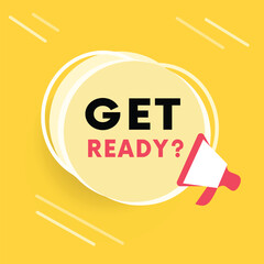 Get ready symbol flat design vector offer banner, vector eps element.