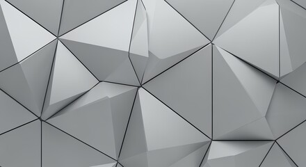 A modern abstract geometric pattern of folded planes in white.