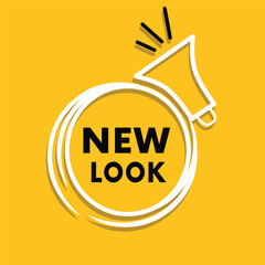 New look sign - colorful badge eps illustration. Ad element vector. Banner text Web.