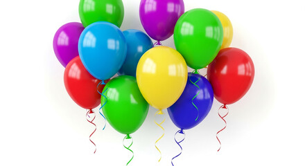 Colorful balloons isolated on white background for party and celebrations