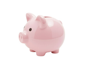 Obraz premium A simple rendering captures a classic pink piggy bank against a contrasting setting for financial planning