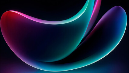 Smooth Iridescent Abstract Shape with Gradient Light