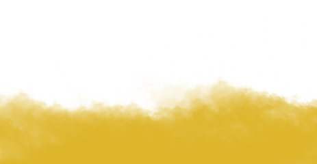 Abstract yellow watercolor background isolated on transparent background with copy space