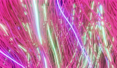 Abstract background, glowing lines, neon colored lines, 3D illustration