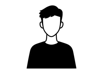 a black and white silhouette of a man with a short hairstyleavatar, black, flat, head, icon, illustration, man, profile 