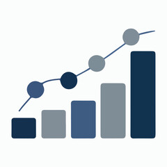 Business Growth Chart with Line and Bar Graph | Minimalist Data Visualization for Financial Reports, Marketing Presentations and Investment Strategies