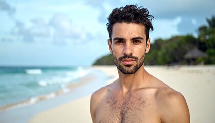 Handsome man on a beach