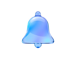 3D rendering of a shiny notification bell icon isolated, symbolizing alerts and reminders