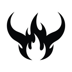 Illustration of stylized flames in black color