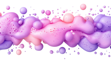 Bubbly Foam Texture with Pink and Purple Hues on transparent background