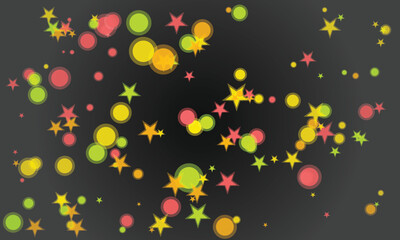 Abstract shapes composition on dark gray background for design template