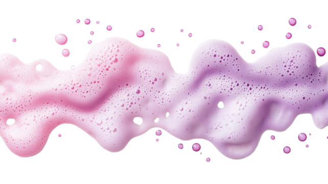 Bubbly Foam Texture in Pink and Purple on Transparent